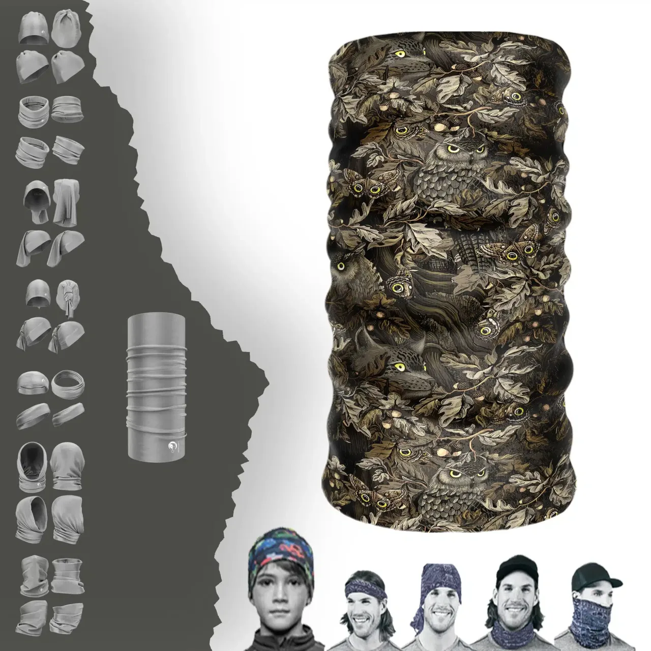Kamuflaj Baykuş Boyunluk Bere Bandana Maske Bone Toka Saçbandı