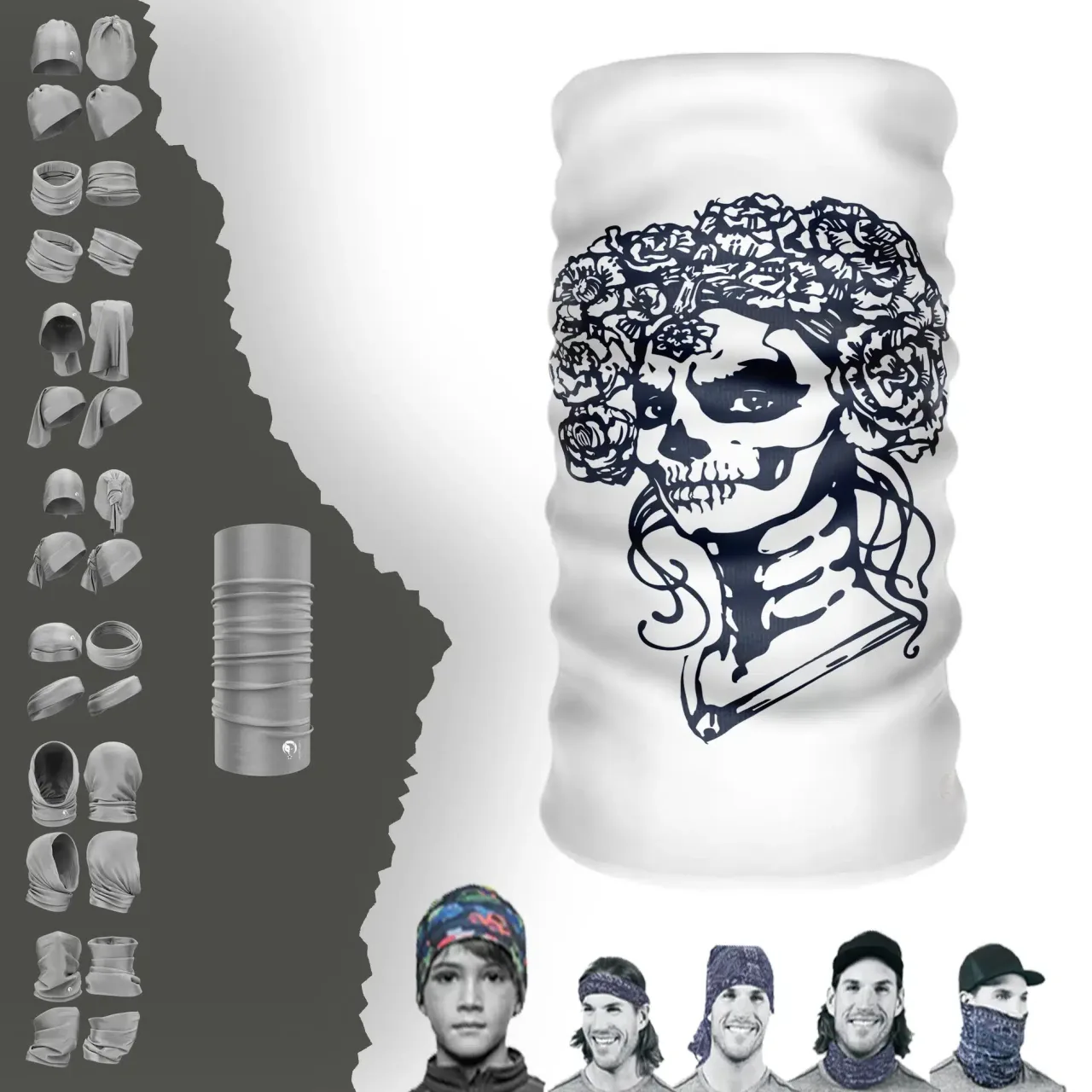 Kafası Güllü Kızgın Kurukafa Boyunluk Bere Bandana Maske Bone Toka Saçbandı
