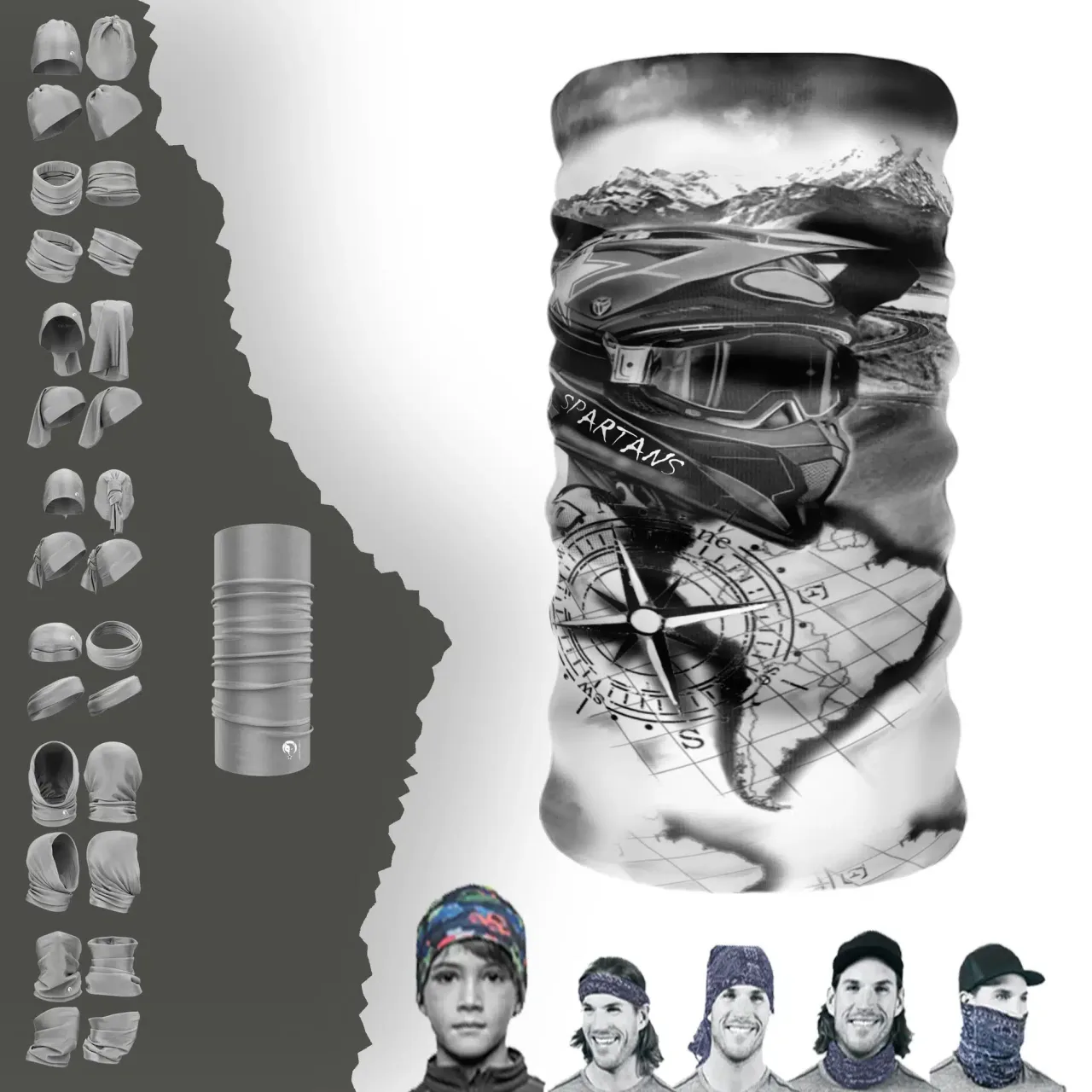 Spartans Boyunluk Bere Bandana Maske Bone Toka Saçbandı