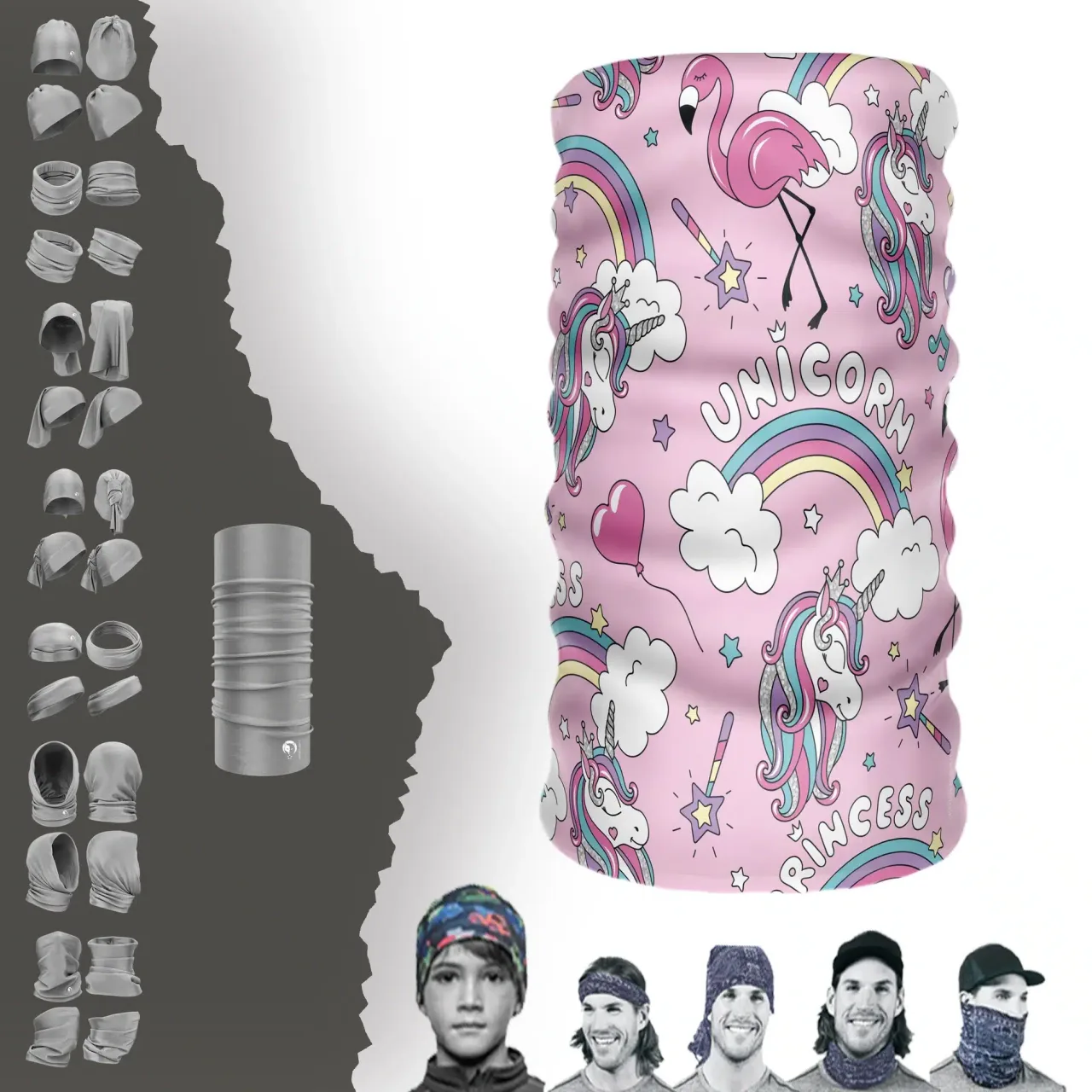 Unıcorn Pembe Boyunluk Bere Bandana Maske Bone Toka Saçbandı