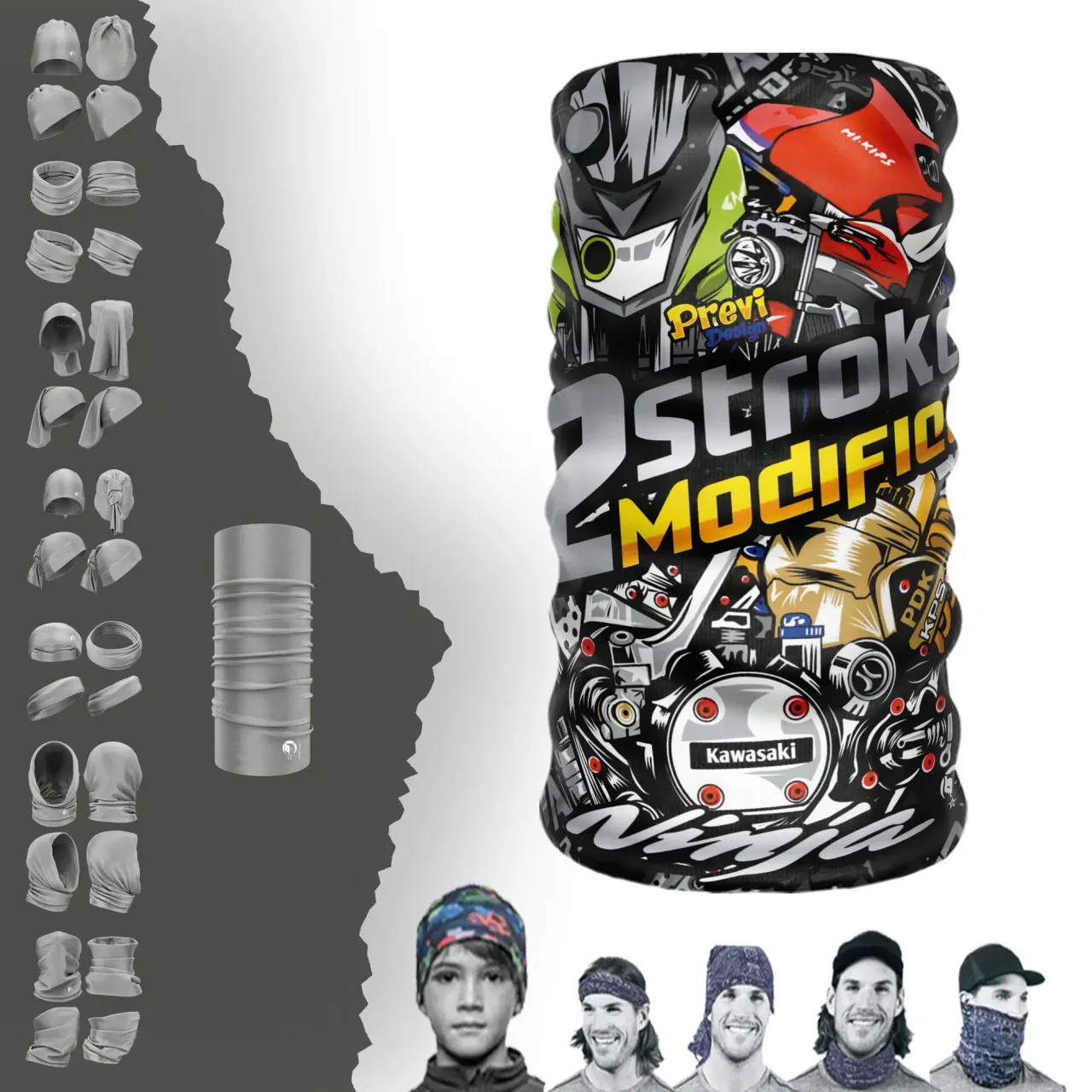 Stroke Modified Boyunluk Bere Bandana Maske Bone Toka Saçbandı