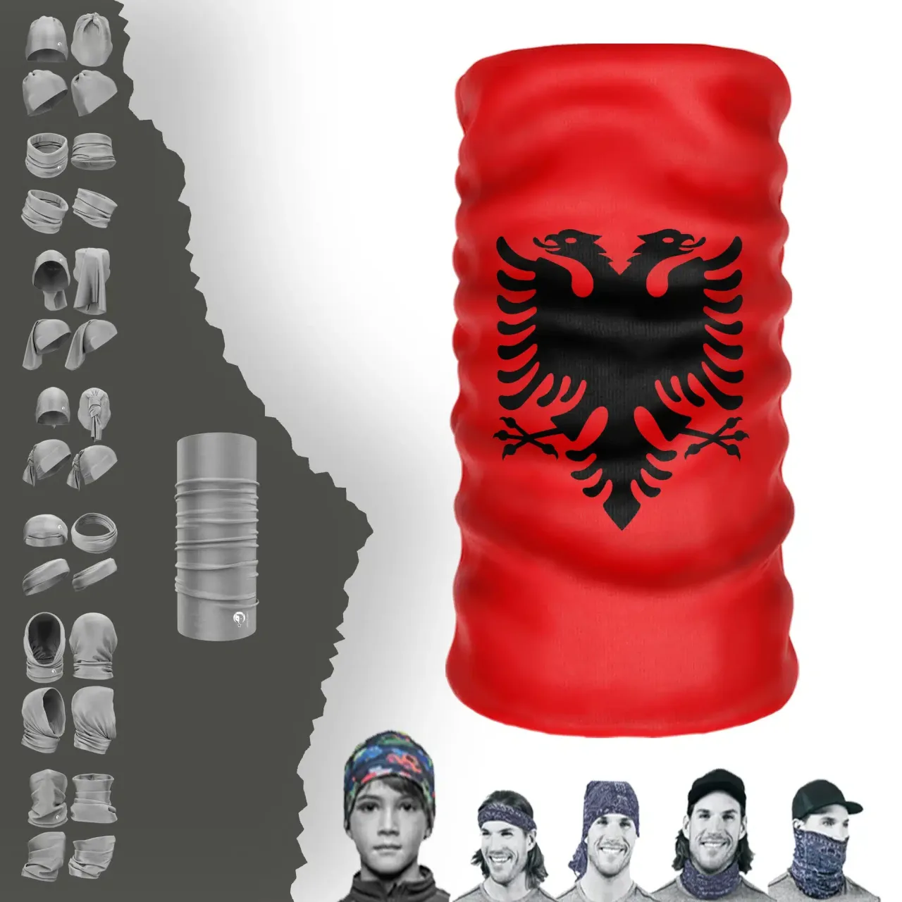 Albani Bayrak Boyunluk Bere Bandana Maske Bone Toka Saçbandı