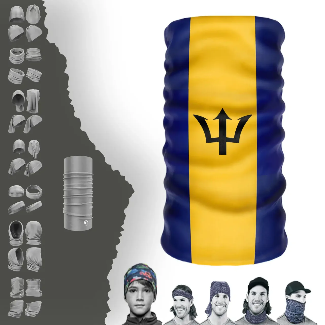 Barbados Bayrak Boyunluk Bere Bandana Maske Bone Toka Saçbandı