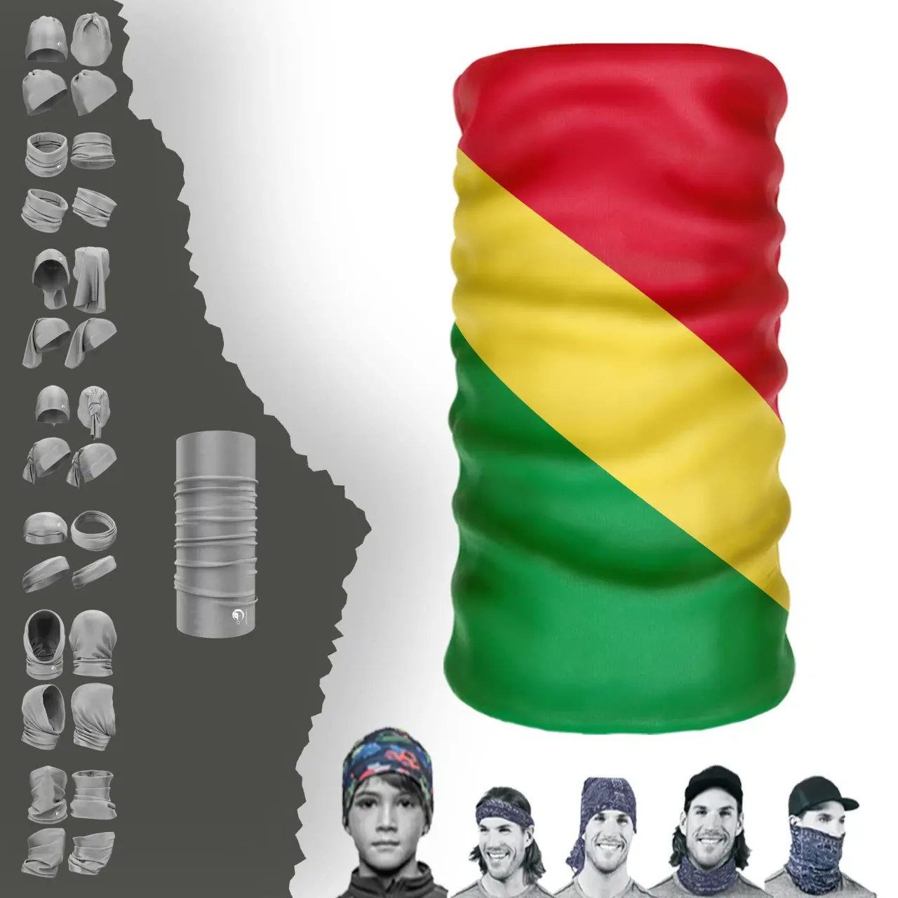 Congo Bayrak Boyunluk Bere Bandana Maske Bone Toka Saçbandı