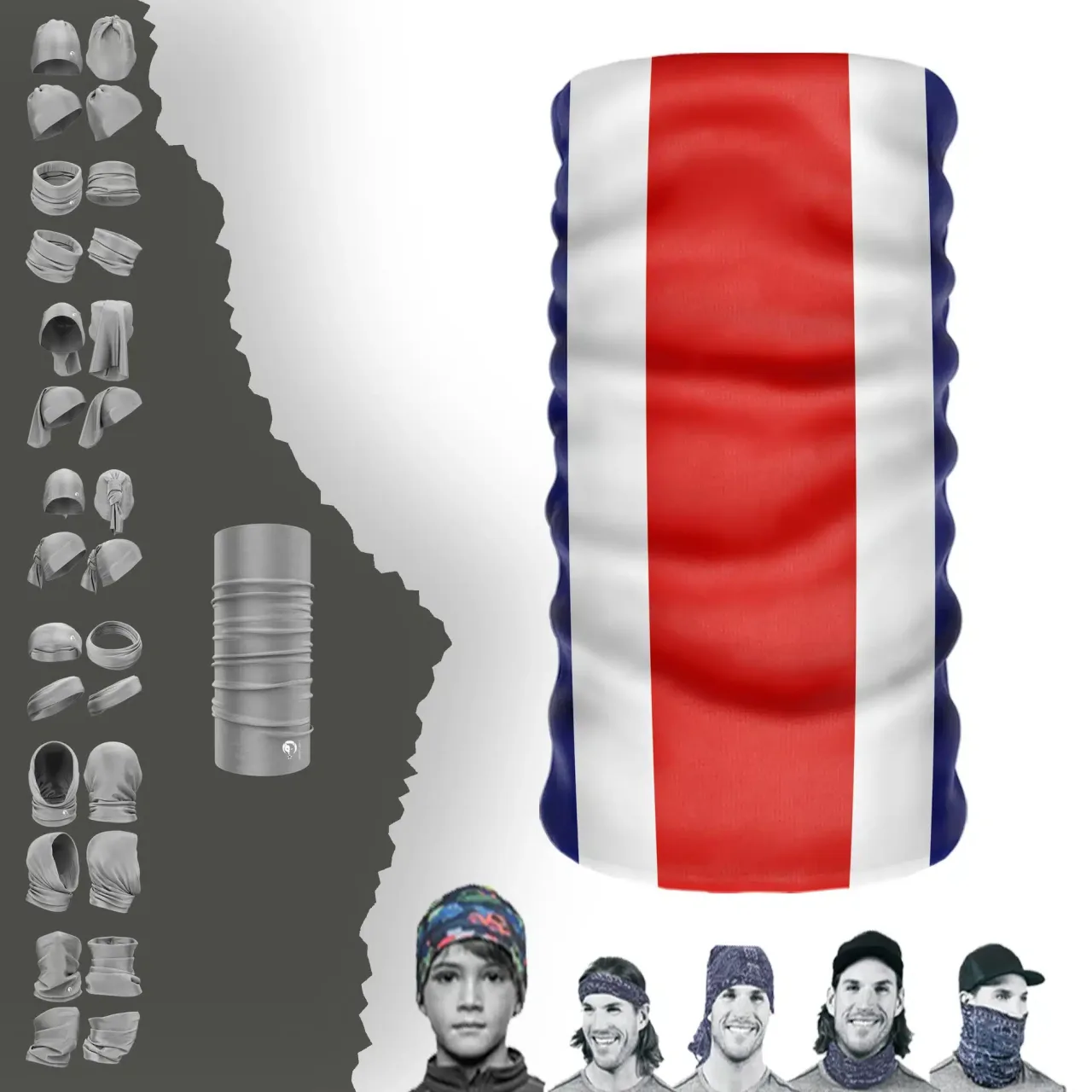 Costarica Bayrak Boyunluk Bere Bandana Maske Bone Toka Saçbandı