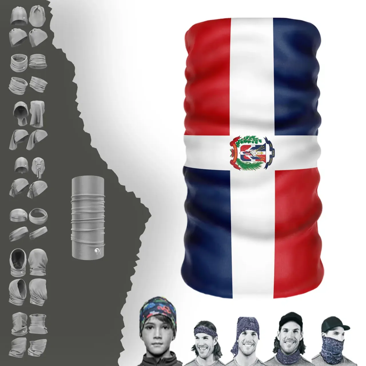 Dominican Republic Bayrak Boyunluk Bere Bandana Maske Bone Toka Saçbandı