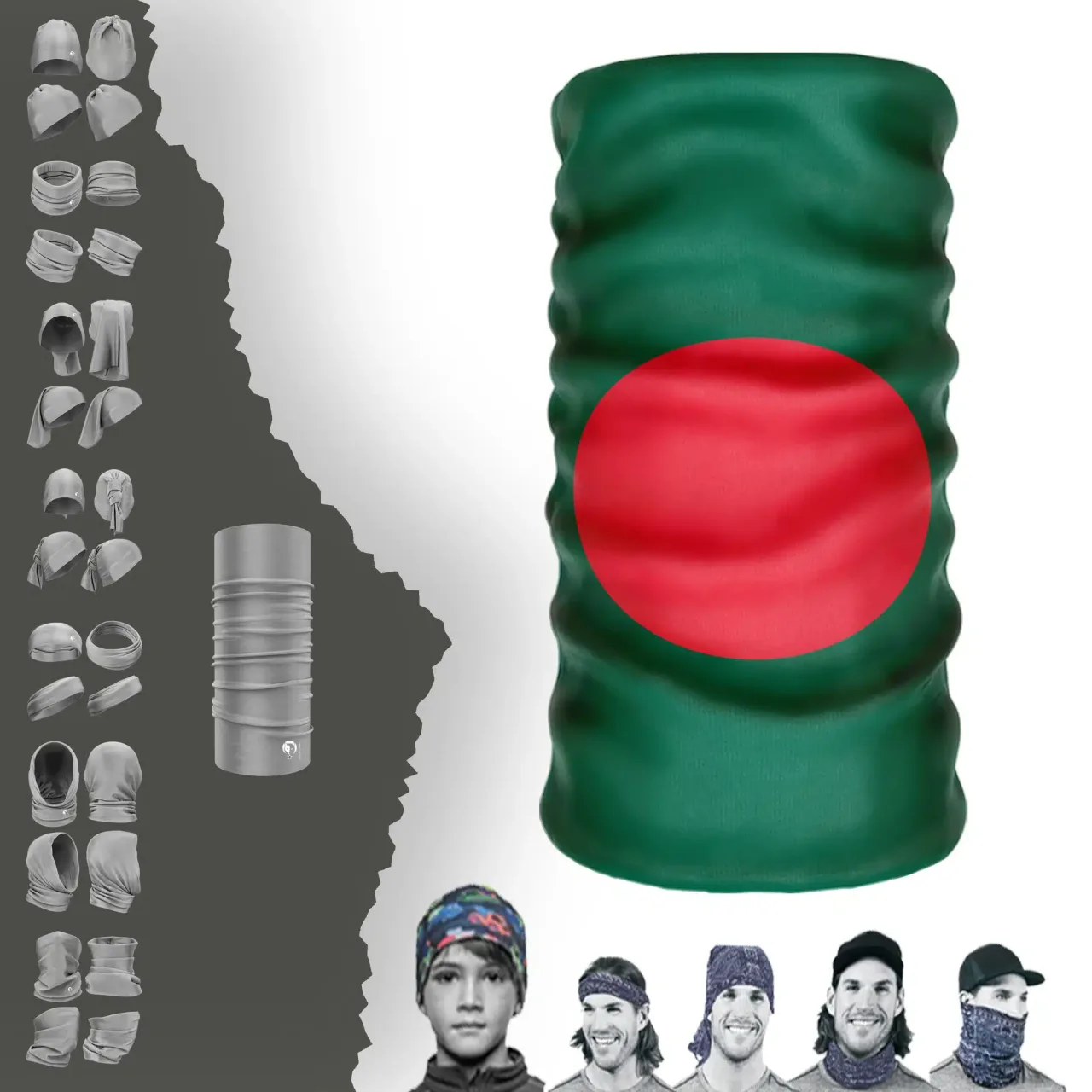 Bangladesh Bayrak Boyunluk Bere Bandana Maske Bone Toka Saçbandı