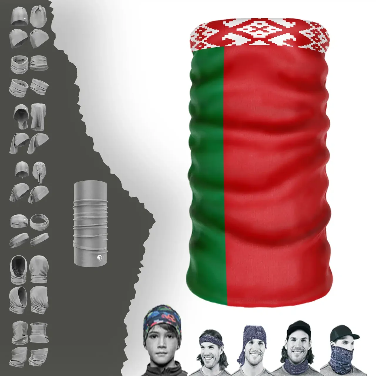 Belarus Bayrak Boyunluk Bere Bandana Maske Bone Toka Saçbandı