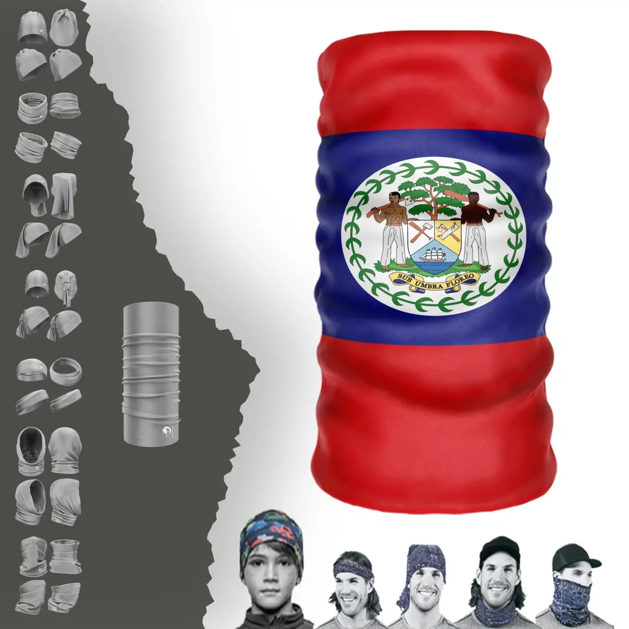 Belize Bayrak Boyunluk Bere Bandana Maske Bone Toka Saçbandı