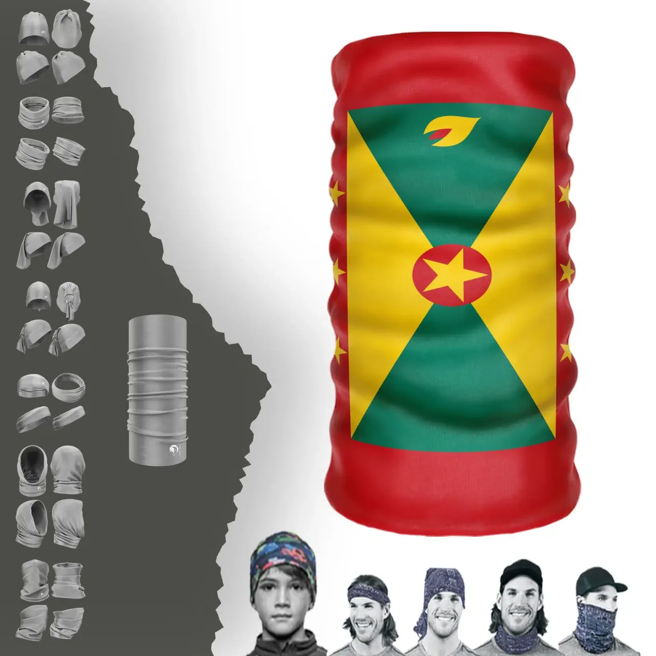 Grenada Bayrak Boyunluk Bere Bandana Maske Bone Toka Saçbandı