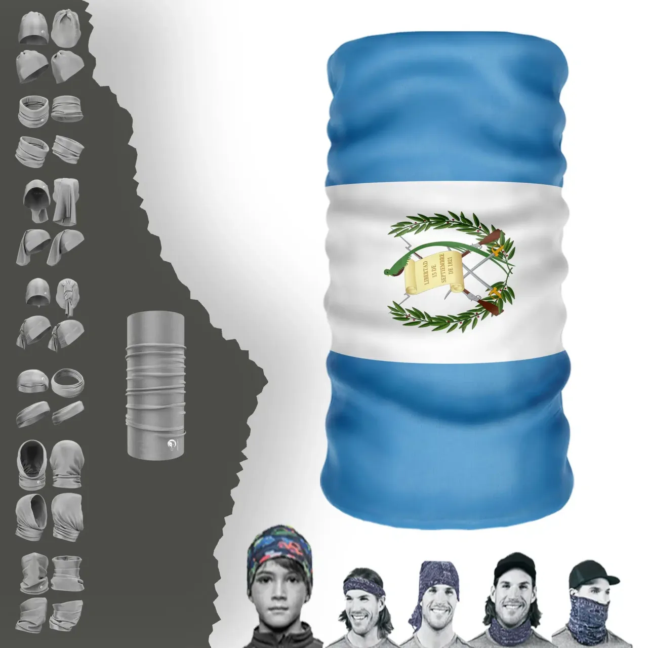 Guatemala Bayrak Boyunluk Bere Bandana Maske Bone Toka Saçbandı
