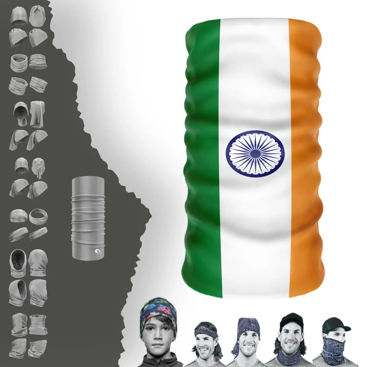 İndia Bayrak Boyunluk Bere Bandana Maske Bone Toka Saçbandı