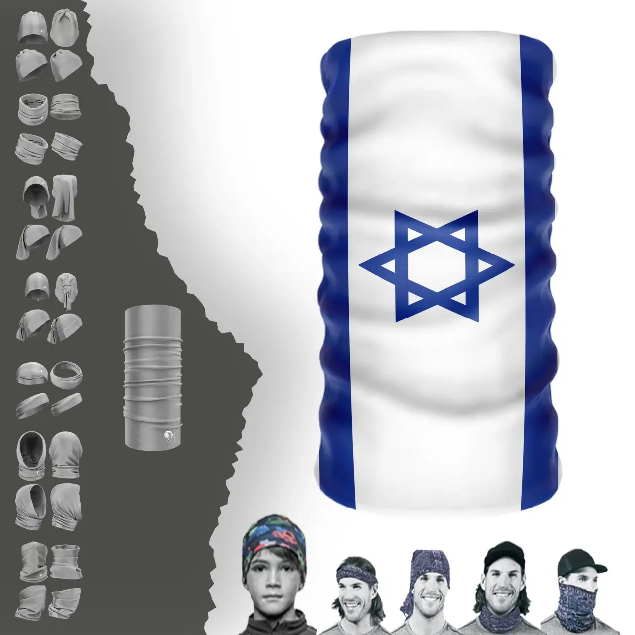 Israel Bayrak Boyunluk Bere Bandana Maske Bone Toka Saçbandı