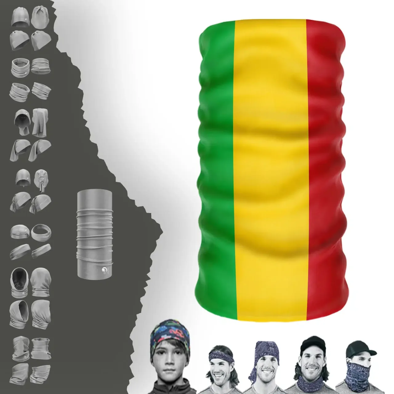 Mali Bayrak Boyunluk Bere Bandana Maske Bone Toka Saçbandı