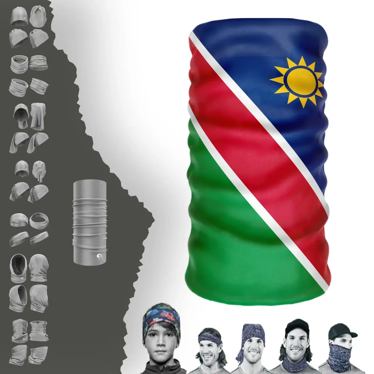 Namibia Bayrak Boyunluk Bere Bandana Maske Bone Toka Saçbandı