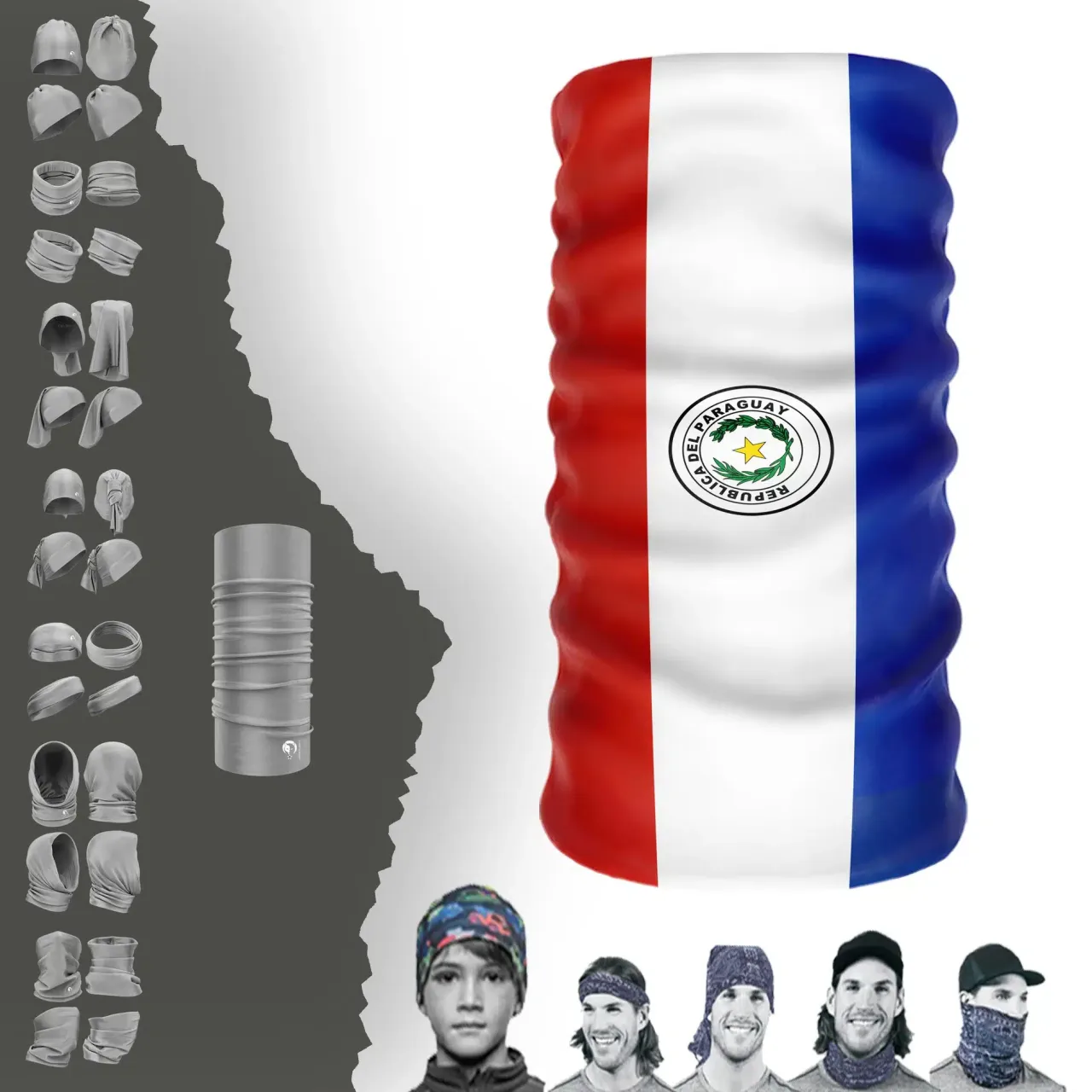 Paraguay Bayrak Boyunluk Bere Bandana Maske Bone Toka Saçbandı