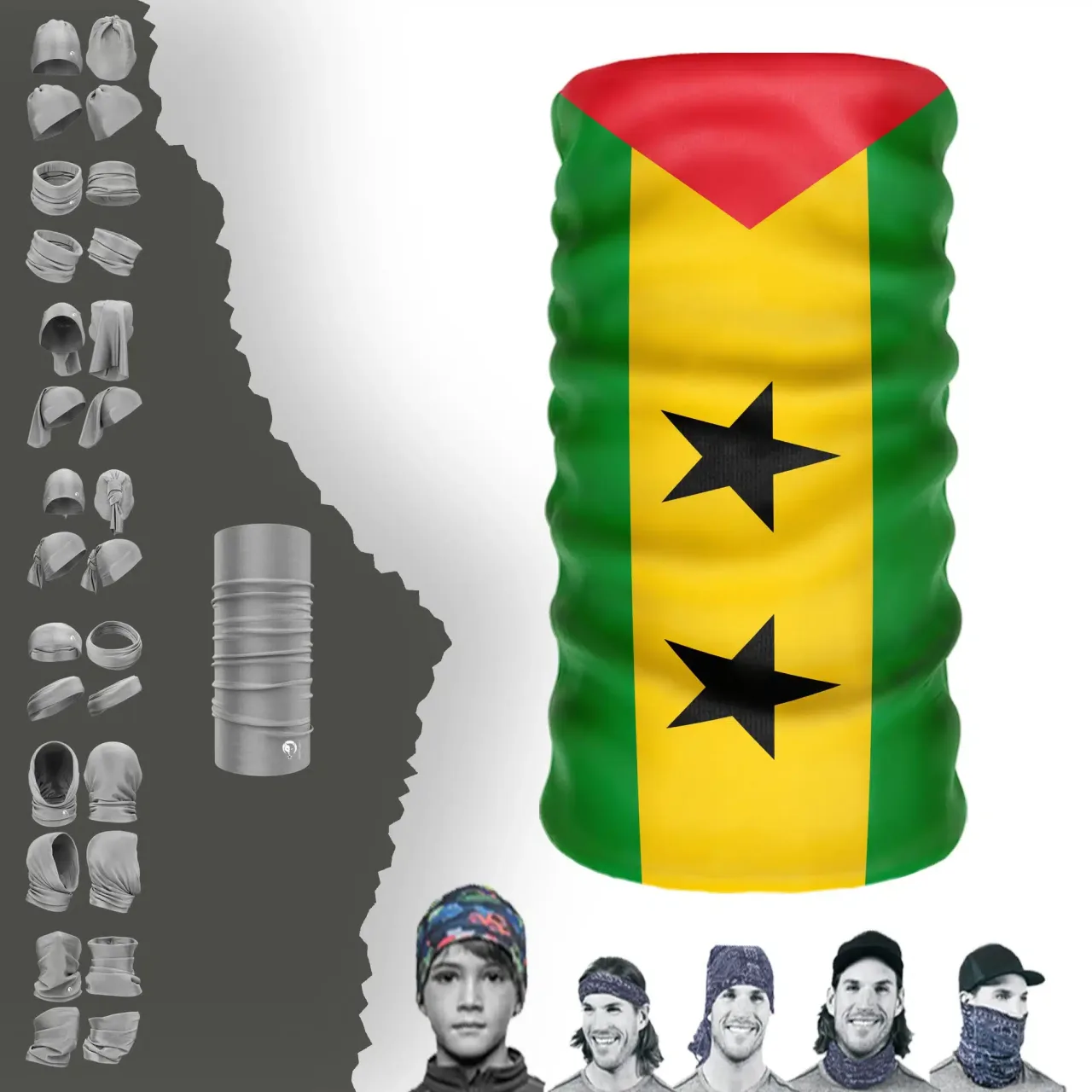 Sao-Tome-And-Principe Bayrak Boyunluk Bere Bandana Maske Bone Toka Saçbandı