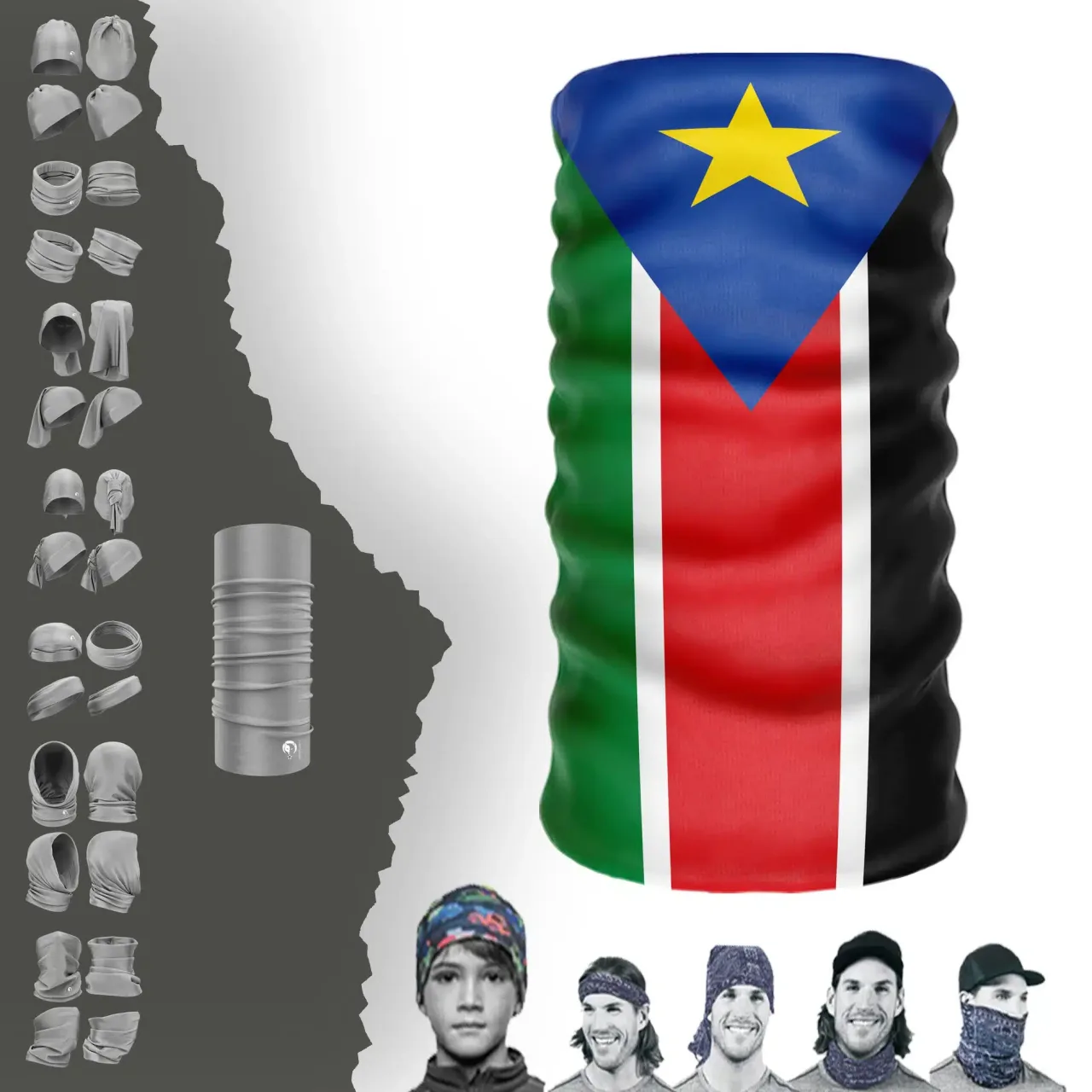 South-Sudan Bayrak Boyunluk Bere Bandana Maske Bone Toka Saçbandı