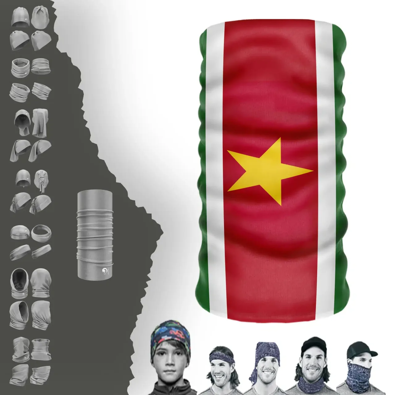 Suriname Bayrak Boyunluk Bere Bandana Maske Bone Toka Saçbandı