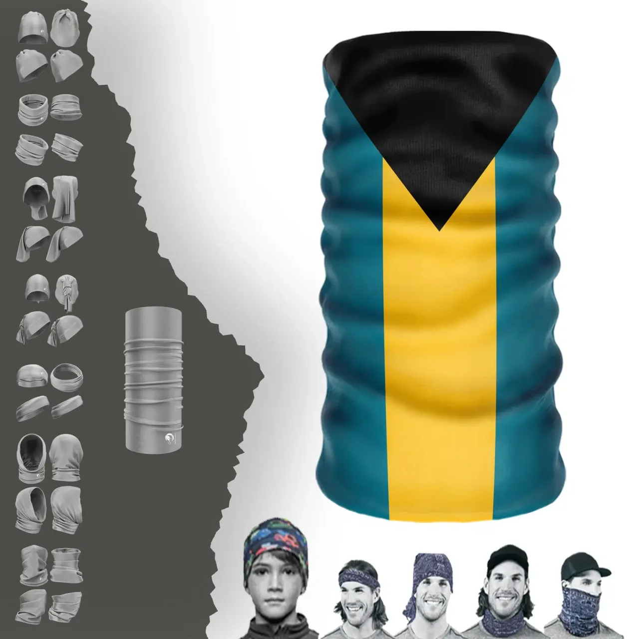 The-Bahamas Bayrak Boyunluk Bere Bandana Maske Bone Toka Saçbandı