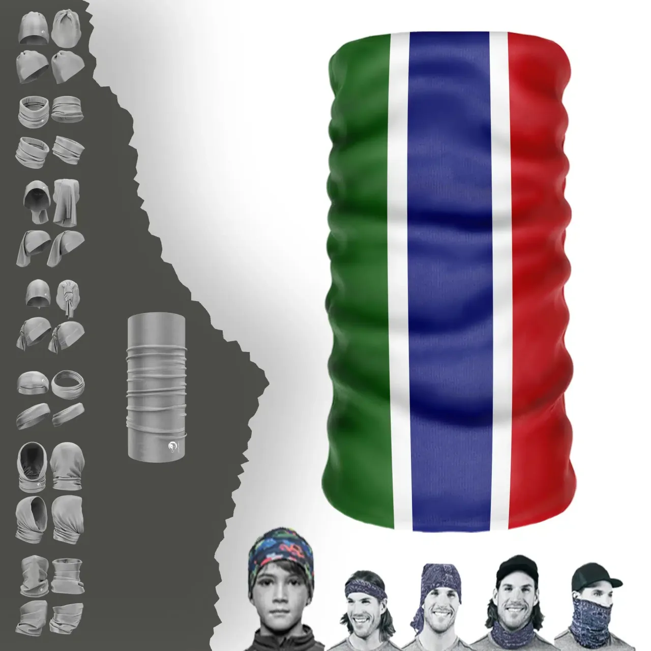 The-Gambia Bayrak Boyunluk Bere Bandana Maske Bone Toka Saçbandı