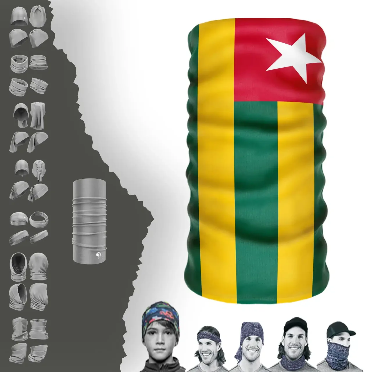 Togo Bayrak Boyunluk Bere Bandana Maske Bone Toka Saçbandı