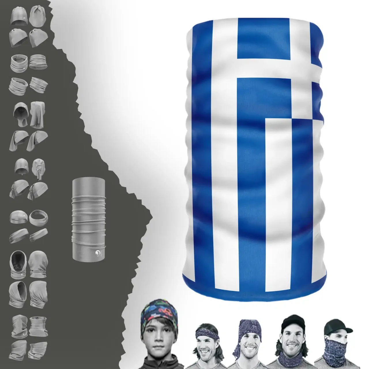 Greece Bayrak Boyunluk Bere Bandana Maske Bone Toka Saçbandı