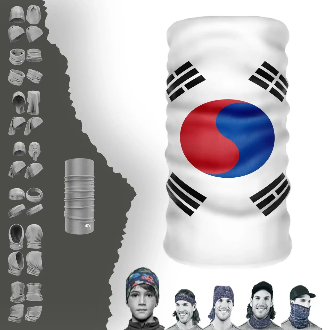Korea Bayrak Boyunluk Bere Bandana Maske Bone Toka Saçbandı